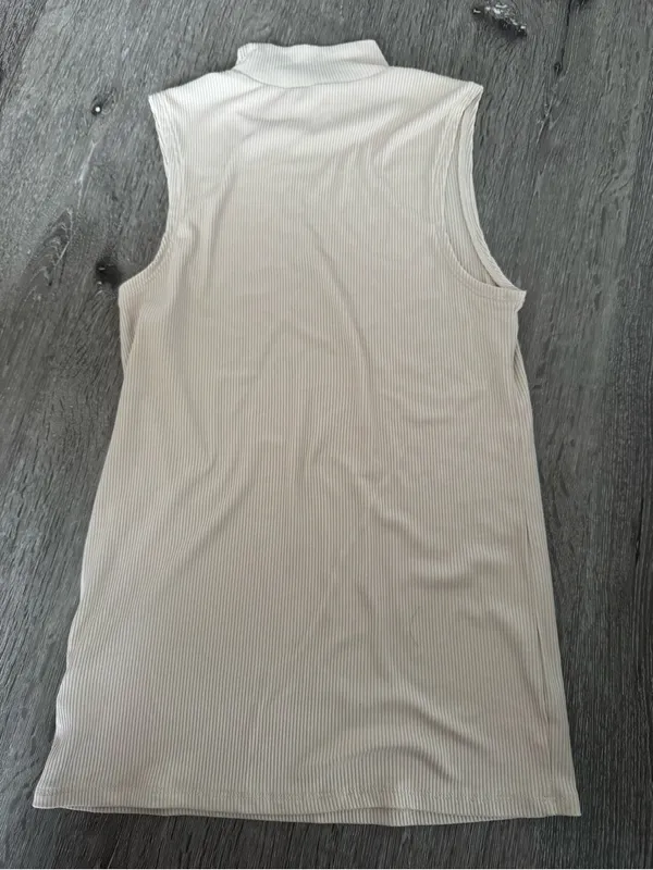 No Boundaries Mock Neck Tank Top Women S Cream Excellent Sleeveless Stretch - Image 4
