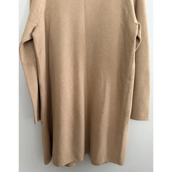 J. Crew Juliette Collarless Sweater Blazer Camel‎ Women's Size Large - Image 6