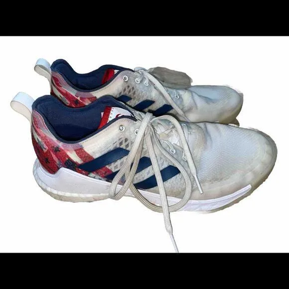 Womens Adidas Crazyflight USA‎ Volleyball Shoes Red White and blue Size 10 - Image 4