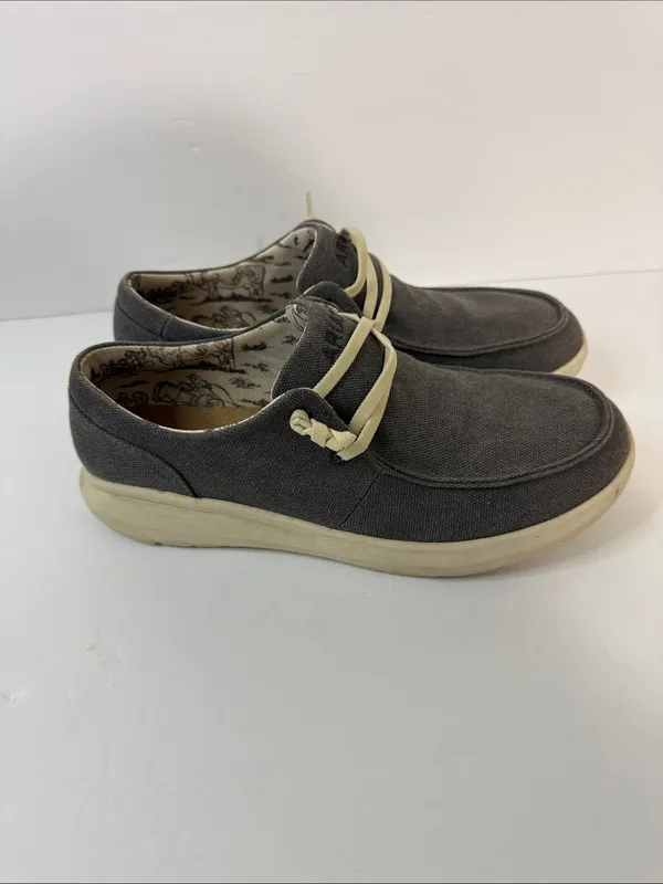 Ariat Charcoal Canvas Slip-On Sneakers with Cream Accents - Image 4