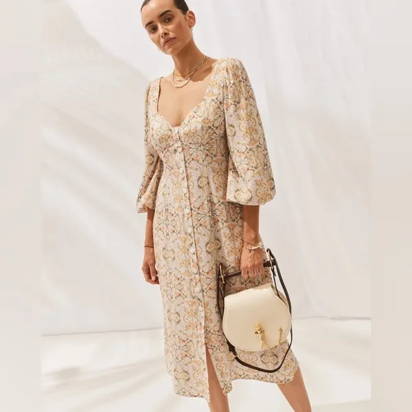 Sancia the Fleur Casual Vacation Midi Dress in Luziannes Floral Size Small NWT - Image 5