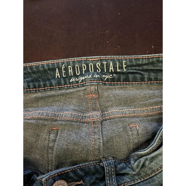 Aeropostale Skinny Jeans Womens 6 Medium Wash Blue Distressed Stretch Denim - Image 8