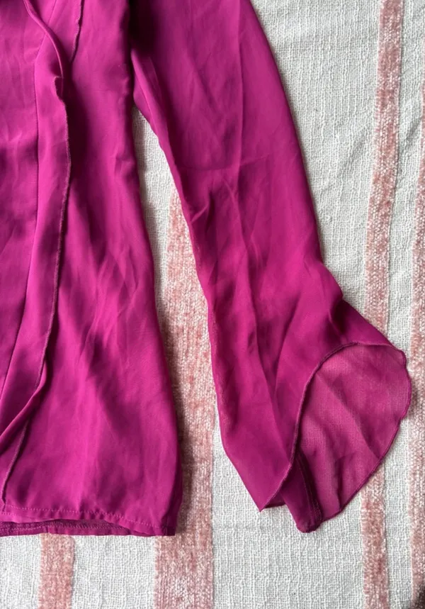 White Fox Boutique Women's Pink and Burgundy Dress - Image 4
