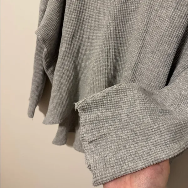 OFFLINE By Aerie Wow! Waffle Henley T-Shirt Size XL Gray - Image 5