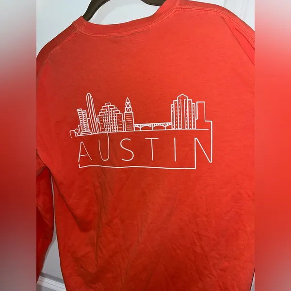 Comfort Colors Austin TX Skyline Music Festival Long Sleeve Indie Tshirt Sz Med - Image 8