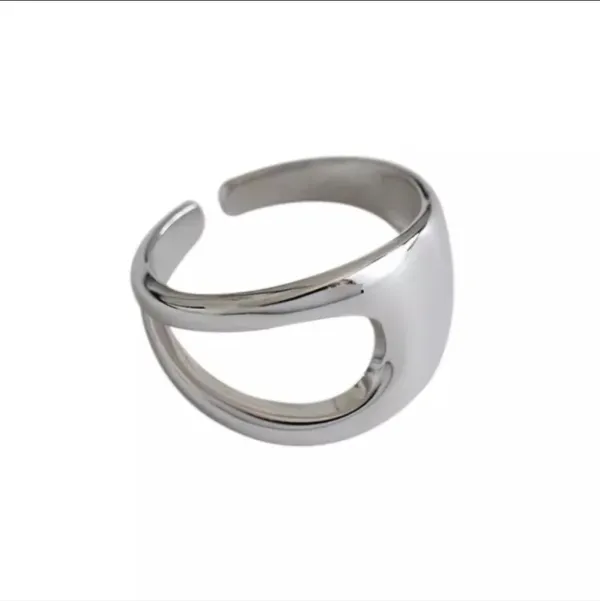 Boutique NEW Polished 18k‎ White Gold Geometric Ring - Image 15