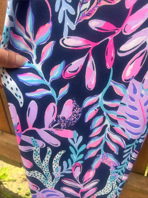 Lilly Pulitzer Wyota Tropical Jungle Blue Purple Jumpsuit Size Large - Image 13