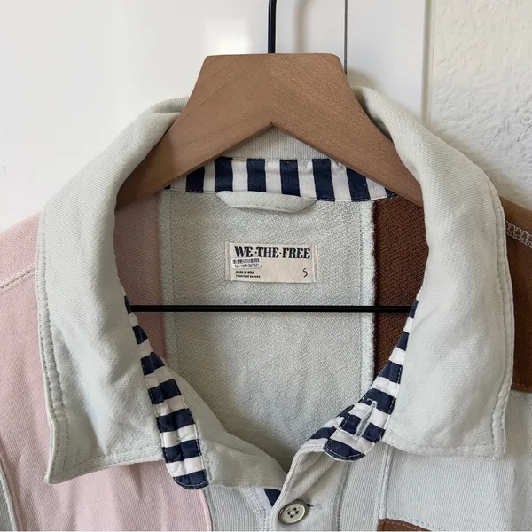 Free People American Dream Polo Pullover in Pink / Blue / Brown - Image 7