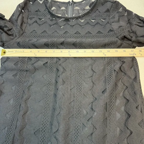 Laundry by Shelli Segal black lace long-sleeve mini Dress SIZE 4 - Image 9