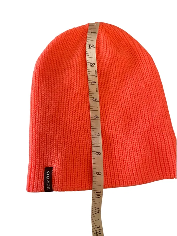 Burton Neon coral Knit Beanie Hat One Size Winter Ski Snowboard Ribbed - Image 5