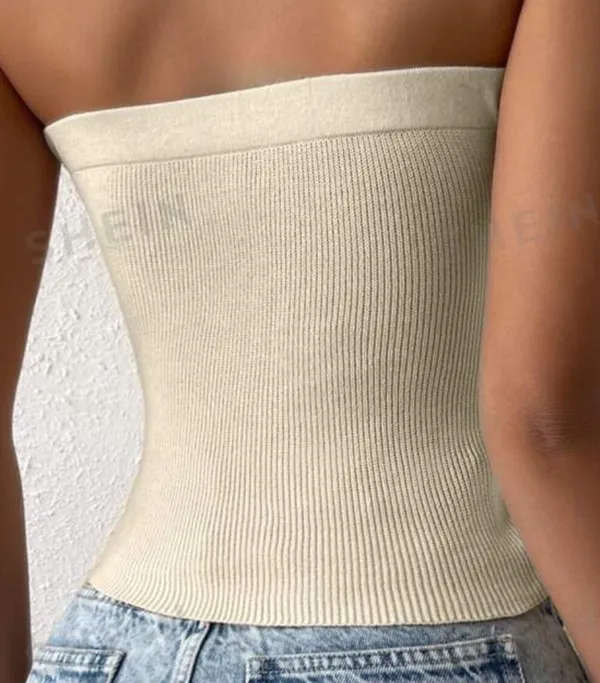 SheIn SXY Twist Front Rib Knit Tube Top - Image 2