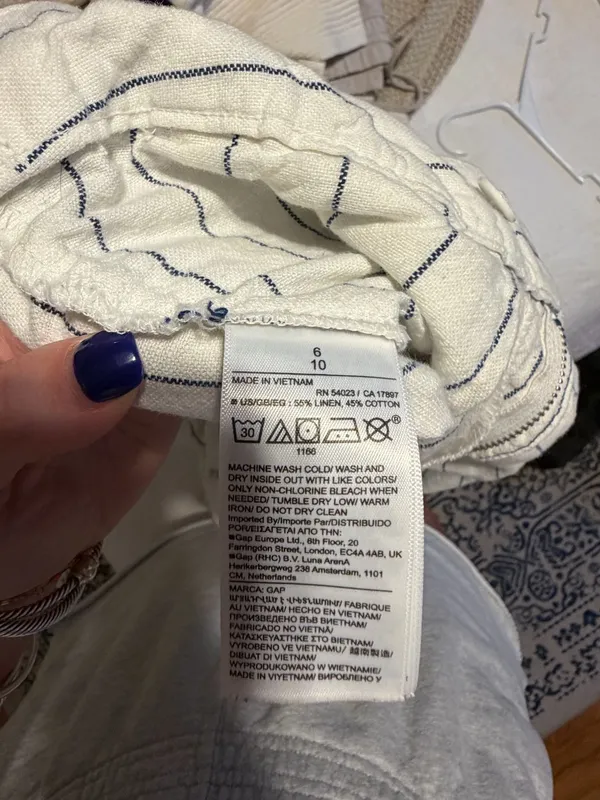 Gap Linen Blend Trousers Wide-Leg Pleated - Image 4