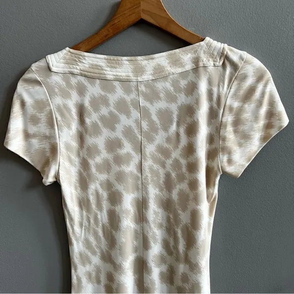 Class Roberto Cavalli Beige Cream Animal Print Dress Size 8 Leopard Short Sleeve - Image 14