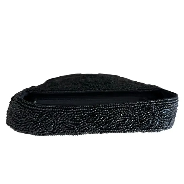 Vintage La Regale Black Beaded Evening Handbag - Image 13