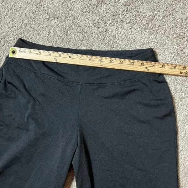 LL Bean Womens Black Athletic Pants M Reg Wide Leg Stretch Yoga Workout‎ - Image 5