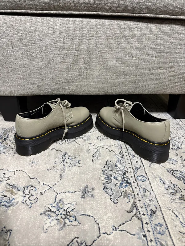 Dr Martens 1461 Womens Quad II Platform Stone Pisa Leather - Image 8