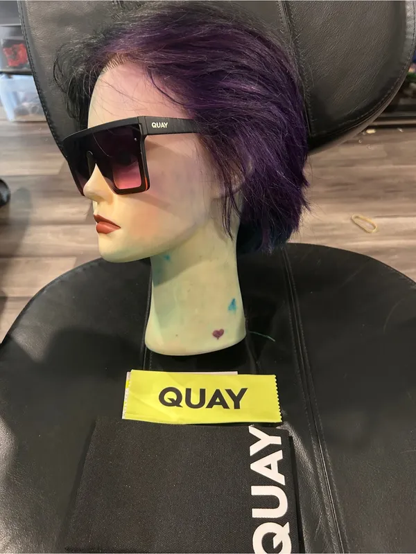 Quay Hindsight Oversized Square Shield Sunglasses - Purple Gradient New - Image 4