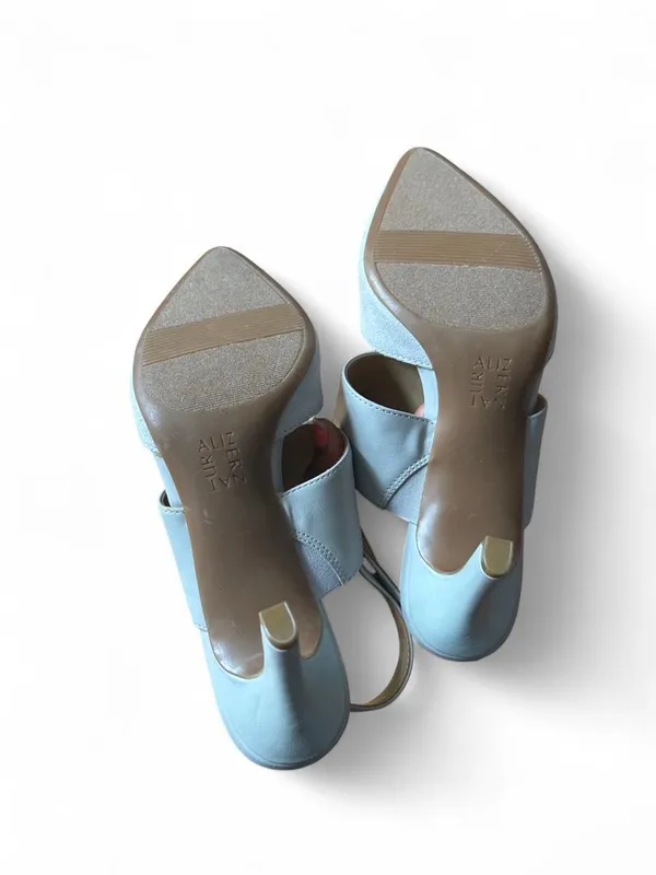 Naturalizer Eleana Slingback Heels Gray Pointed Toe Minimalist Preppy Pumps 7 US - Image 3