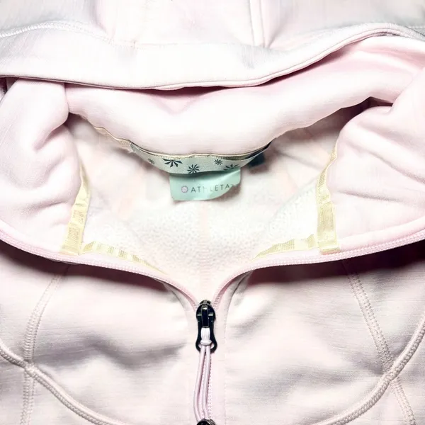 Athleta Soft Pink Zip-Up Hoodie *FEW SMALL PINHOLES* - Image 2