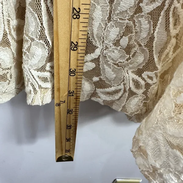 Free People Lace Dress Small Ivory Sheer Boho Cottagecore Fairy Romantic Vintage - Image 3