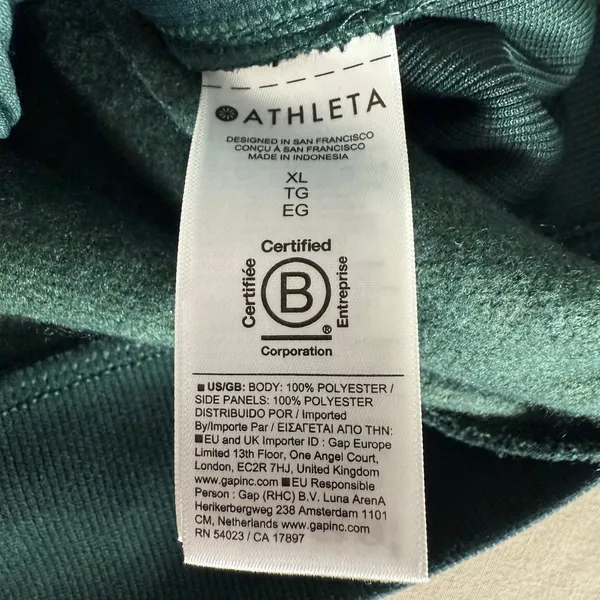 Athleta Forever Fleece 1/4 Zip Sweatshirt, Green, XL - Image 6