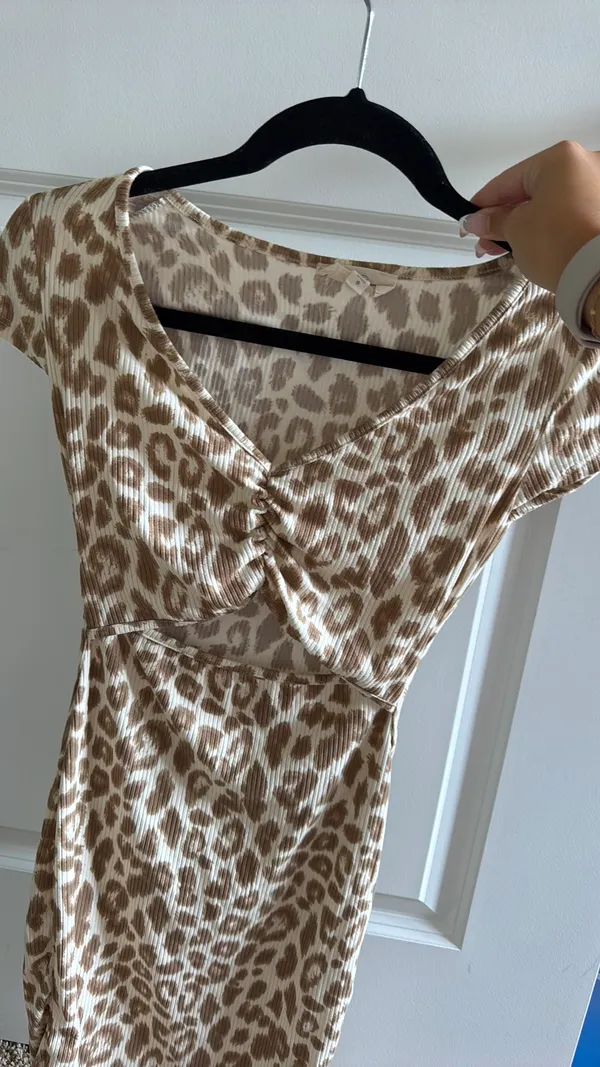 Leopard mini dress Brown - Image 5