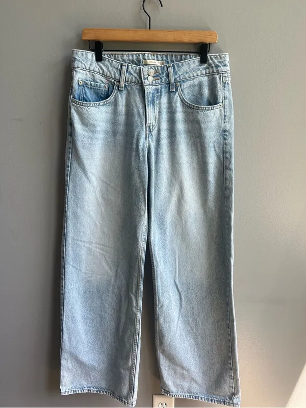 Levi’s Superlow Loose Fit Wide Leg 100% Cotton Light Wash Jeans Size 30 - Image 5