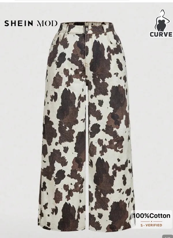 SHEIN Curve Jeans Western Print Wide Leg - Image 6