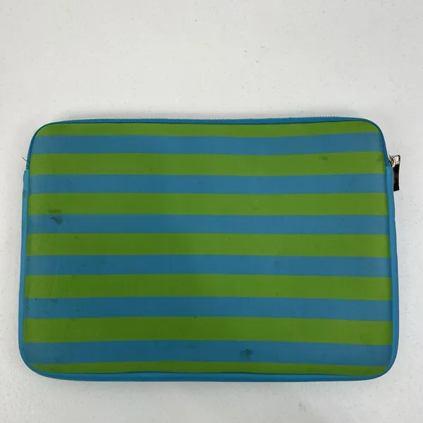 Kate Spade 12.5" Laptop Sleeve Blue Green Striped Neoprene Tech Case Bag Pouch - Image 5