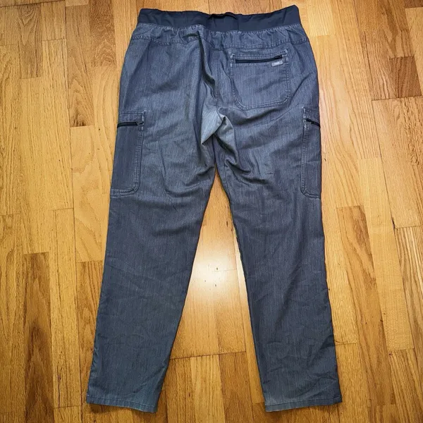 FIGS Scrub Pants Technical Collection Cargo Double Zips Gray Sz L W20SW2034 - Image 2