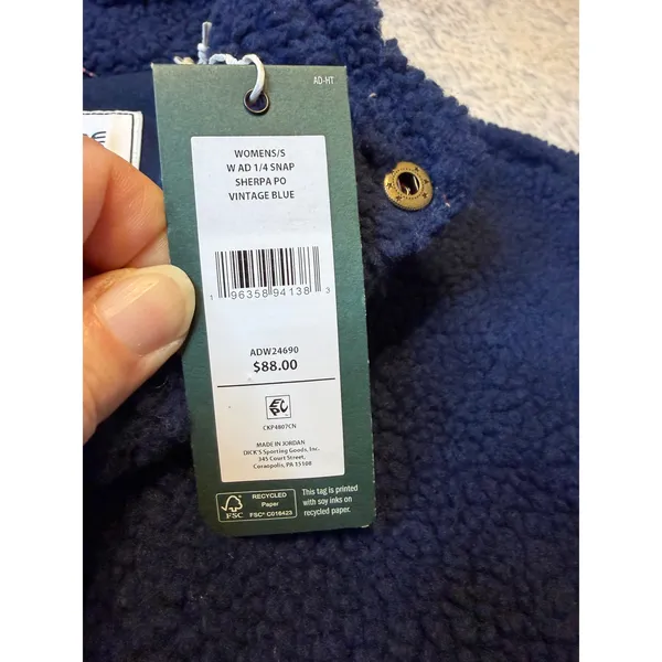 Alpine Design Womens S Vintage Blue 1/4 Snap Sherpa Pullover‎ Fleece Jacket NWT - Image 5