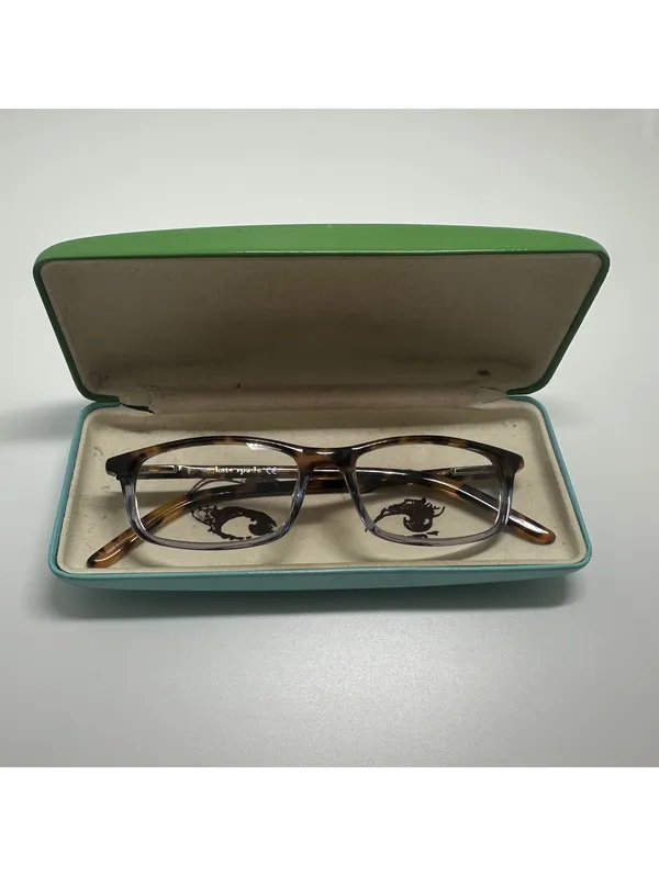 Kate Spade Blue & Tortoise Shell Prescription Glasses Frames with Green Case - Image 12