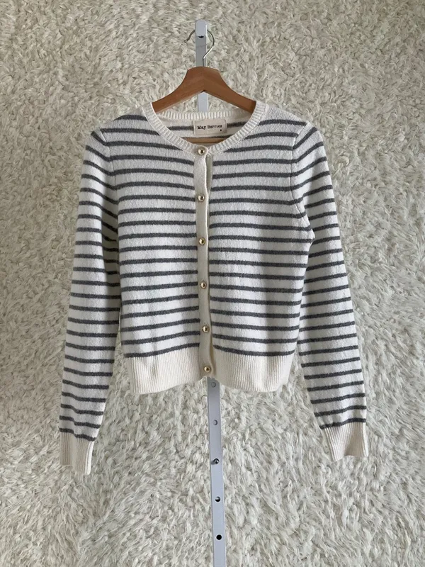 MAY BERRIES WOMEN'S SOFT STRIPED CARDIGAN~SIZE SMALL - Image 2