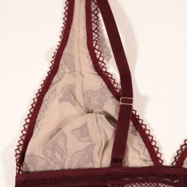 NWT Size xs Floral Free People X Revolve Alia Bralette in Bordeaux Combo - Image 7