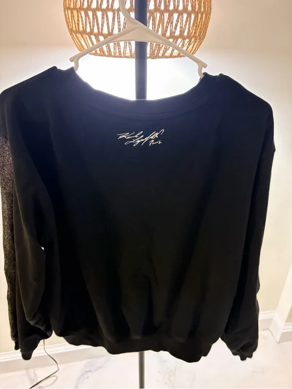 Karl Lagerfeld Black Embellished Crewneck Sweatshirt - Image 7