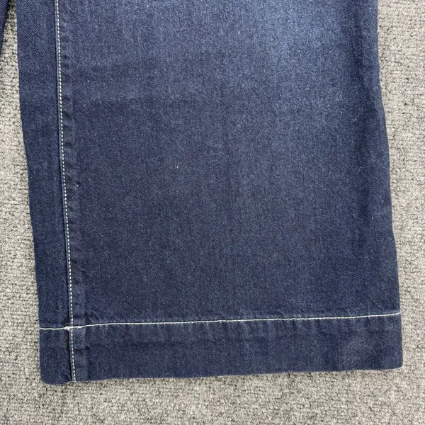 Forever 21 Wide Leg Jeans Womens Sz 27 Dark Wash Contrast Stitch Low Rise Boho - Image 5