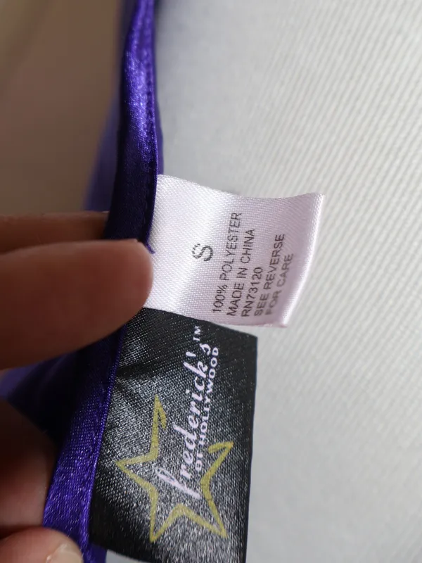 Vintage Fredericks of Hollywood Liquid Satin Lingerie Slip Small Deep Purple - Image 9