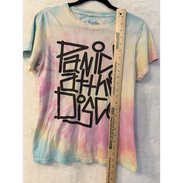 Panic! At The Disco Shirt Large L Tie Dye Band Tee Pastel Graphic Cotton 2016 - Image 3