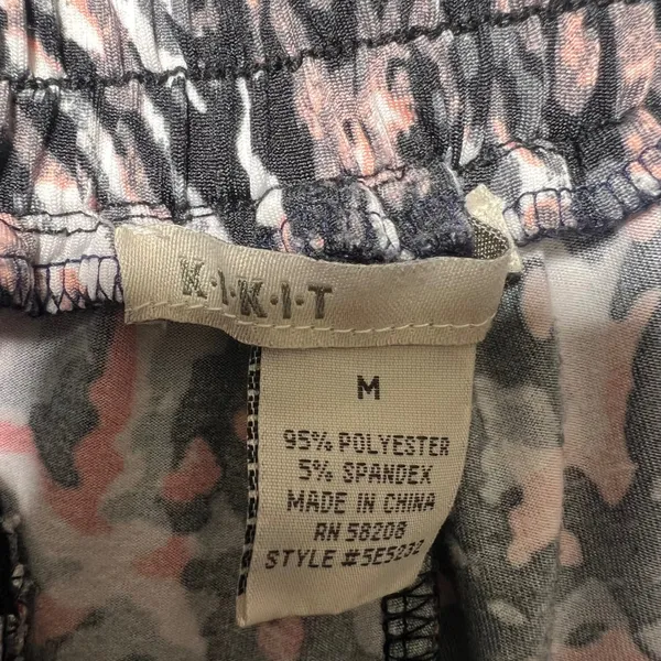 KIKIT Pants M Abstract Animal Print Elastic Waist Polyester Spandex‎ Pull On - Image 7
