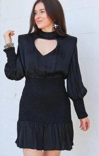 Farm Rio Black Heart Neckline Mini Dress - Image 4