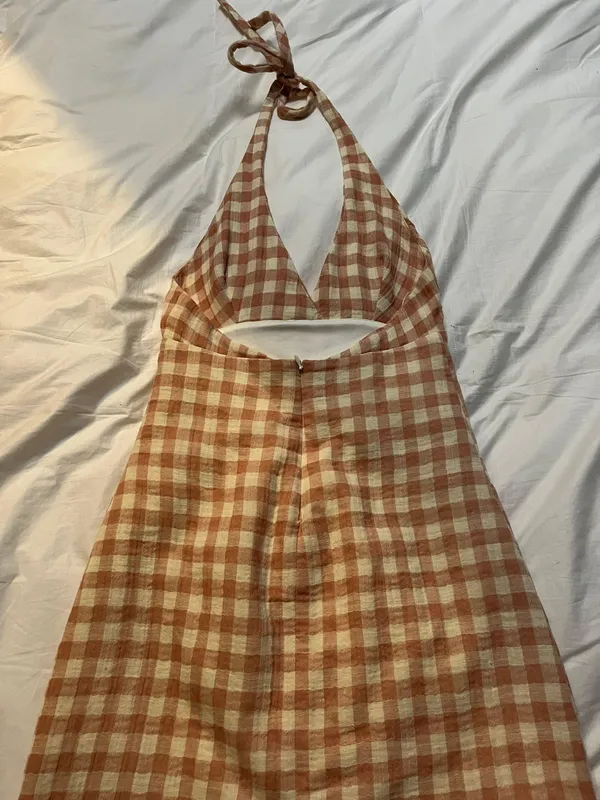ZARA halter top gingham dress - Image 3