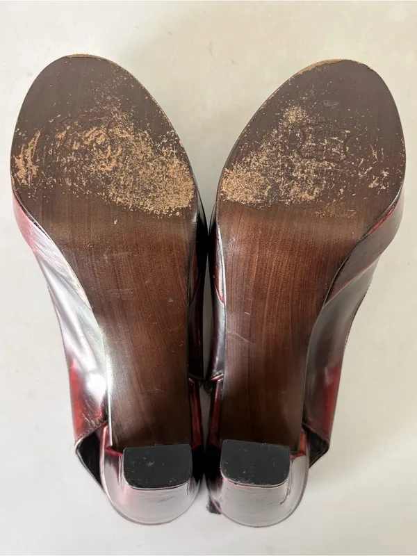 Stuart Weitzman Y2K Red Pumps Sandals Platform Extra High Heels Women’s Size 6 M - Image 10