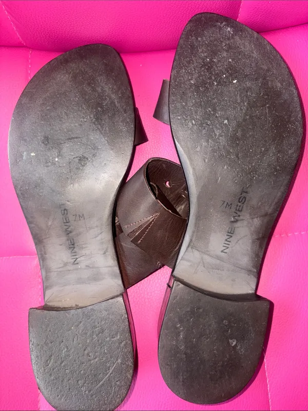 Nine West Buckled Heeled Sandals Brown Size 7 - Image 6