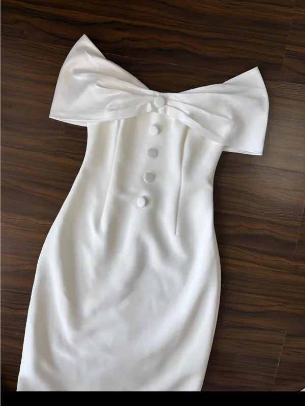 ODD MUSE The Ultimate Muse Bow Midi Dress In White, S - Image 7