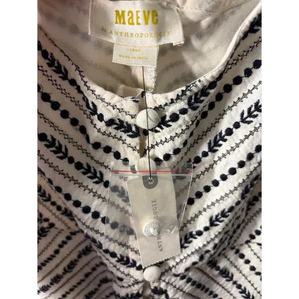 Anthropologie Maeve Sylvia Embroidered Top Boho Summer Sz L NWT - Image 4