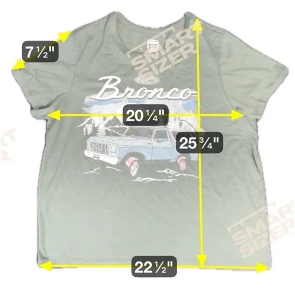 Hybrid Apparel Ford Bronco‎ Official Licensed Women 2X Off Road VTG Bronco Green Shirt Casual - Image 5