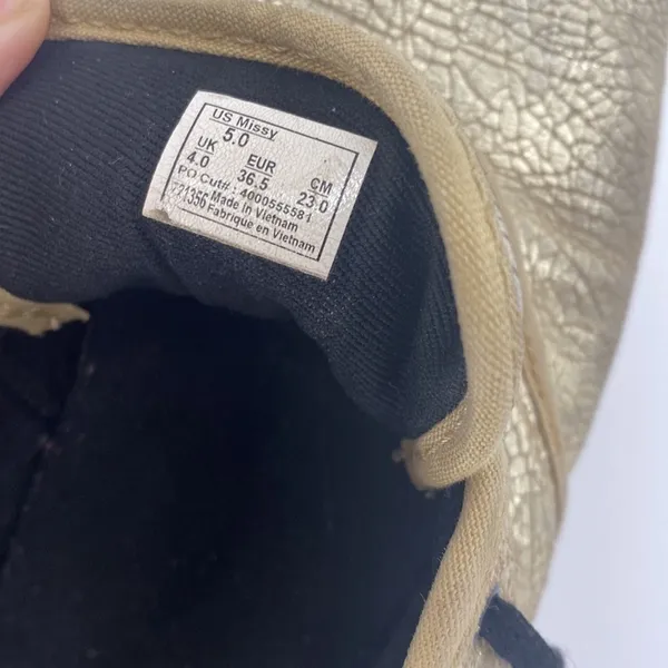 Vans Authentic Lo Pro Womens Size 5 Gold Cracked Foil Metallic Sneakers Skate - Image 7