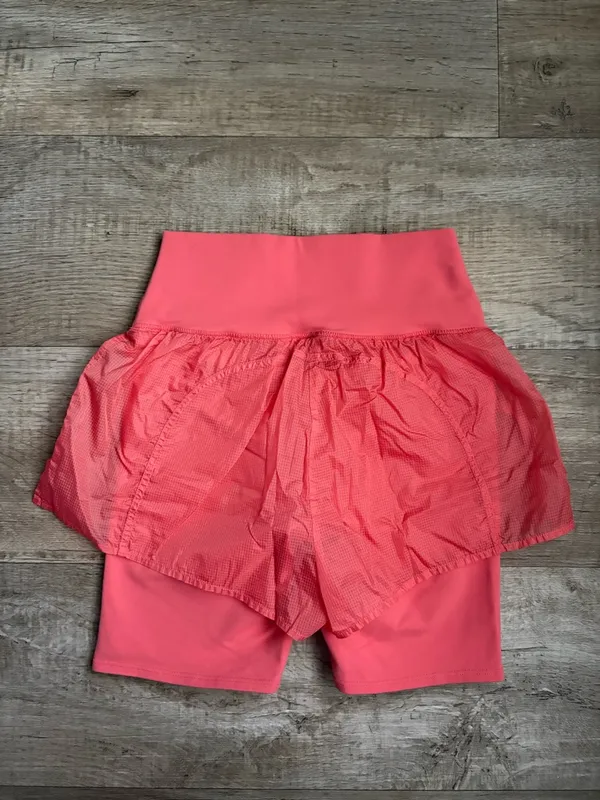 Alo Spandex Doubled Lined Shorts in Coral Color Sz XS - Image 4