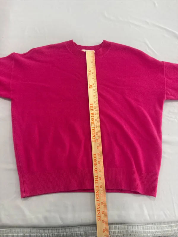 Madewell (Re)sponsible Cashmere Oversized Crewneck Sweater‎ pink Sz Large Medium - Image 5