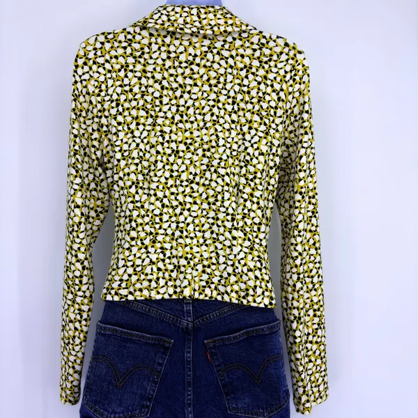 Maeve by Anthropologie Button Ruched Print Long‎ Sleeve Shirt Women's Medium - Image 5